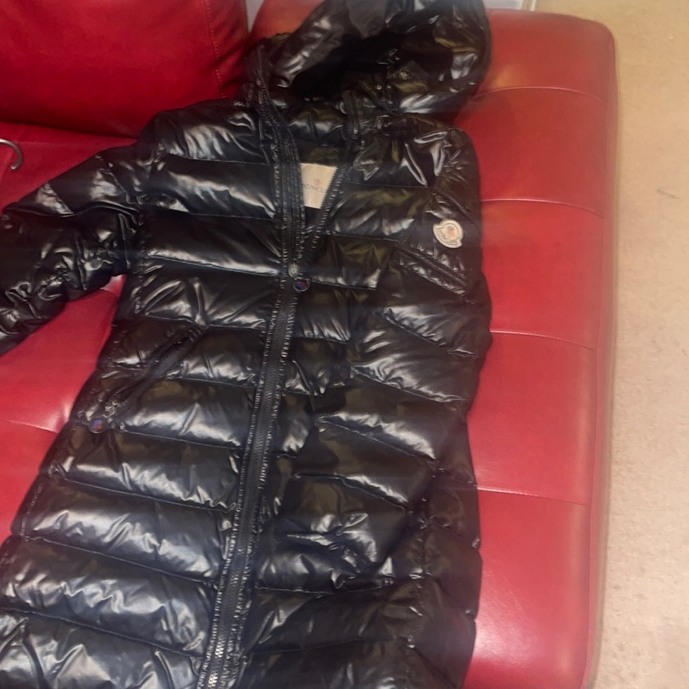 AUTHENTIC moncler black girls coat with detachable hood size 10